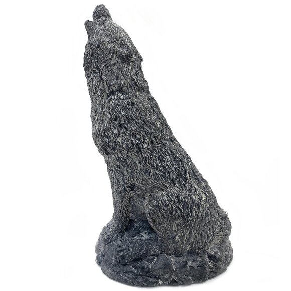 WOLF ORIGINAL Vintage 70s Wolf Figurine Soapstone Look Sculpture Made in Canada - Picture 6 of 11